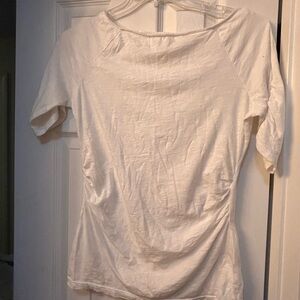 ☀️3/$10☀️ New York & Company White Fitted Short Sleeve Blouse Medium